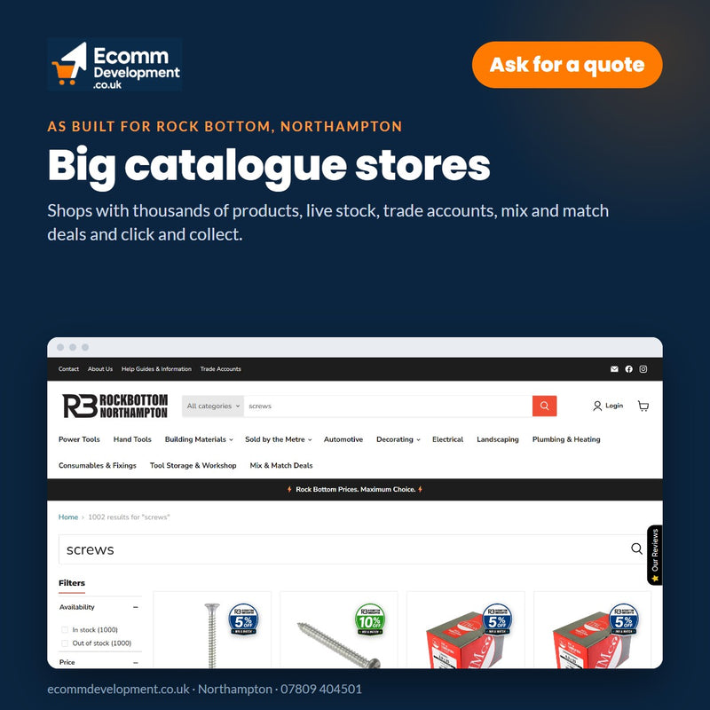 Big catalogue online stores by Ecomm Development, Northampton