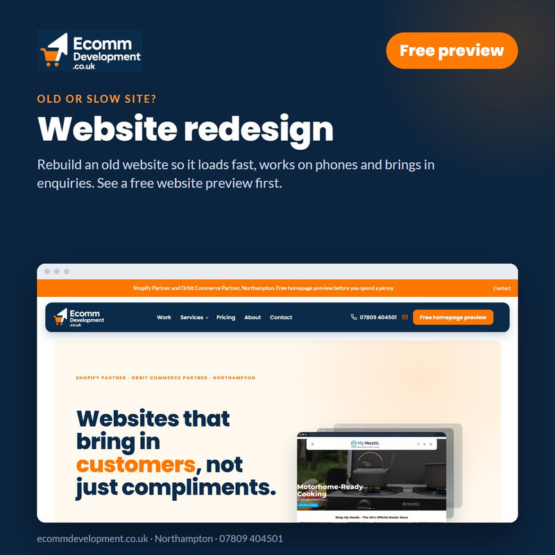 Website redesign by Ecomm Development, Northampton